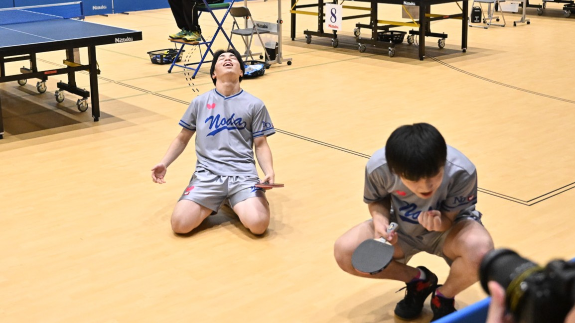 野田学園・岩井田駿斗/中野琥珀ペア、大逆転で松徳学院ペア下し4強入り＜卓球・インターハイ2025/男子ダブルス準々決勝＞