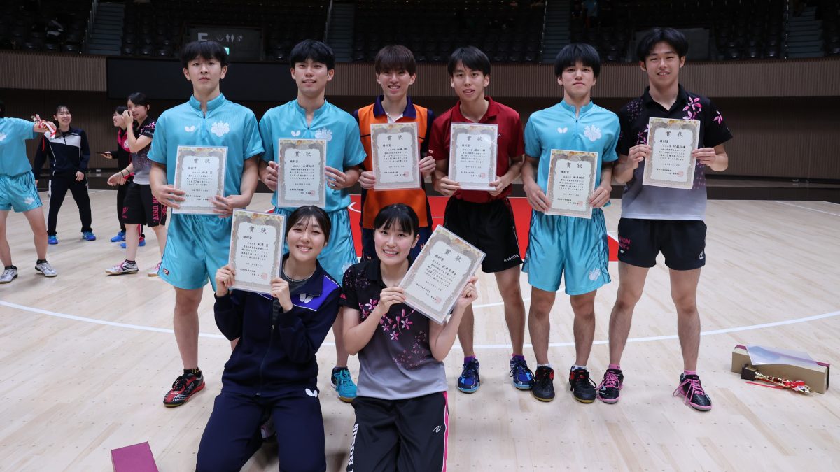 男子は日本大・伊藤礼博、女子は早稲田大・深谷和花が殊勲賞　特別賞は4年生男女8人が受賞＜2025年秋季関東学生卓球リーグ・男女1部表彰＞