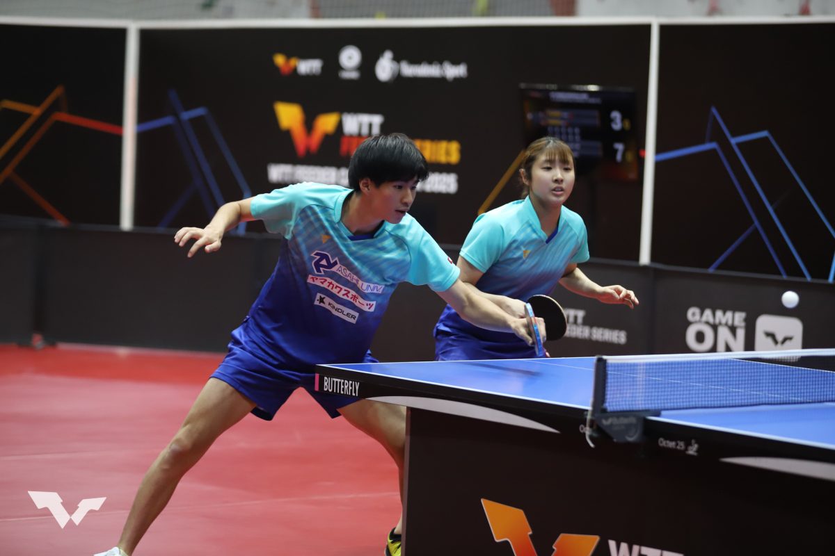 写真：岡野俊介（朝日大）/出澤杏佳（レゾナック）/提供：WTT