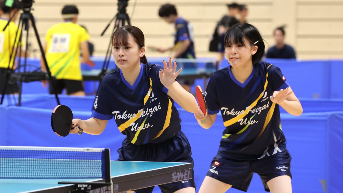 東京経済大・中村藍子/中村泉月ペア、フルゲーム制し2回戦進出＜卓球・全日学2025/女子ダブルス1回戦②＞