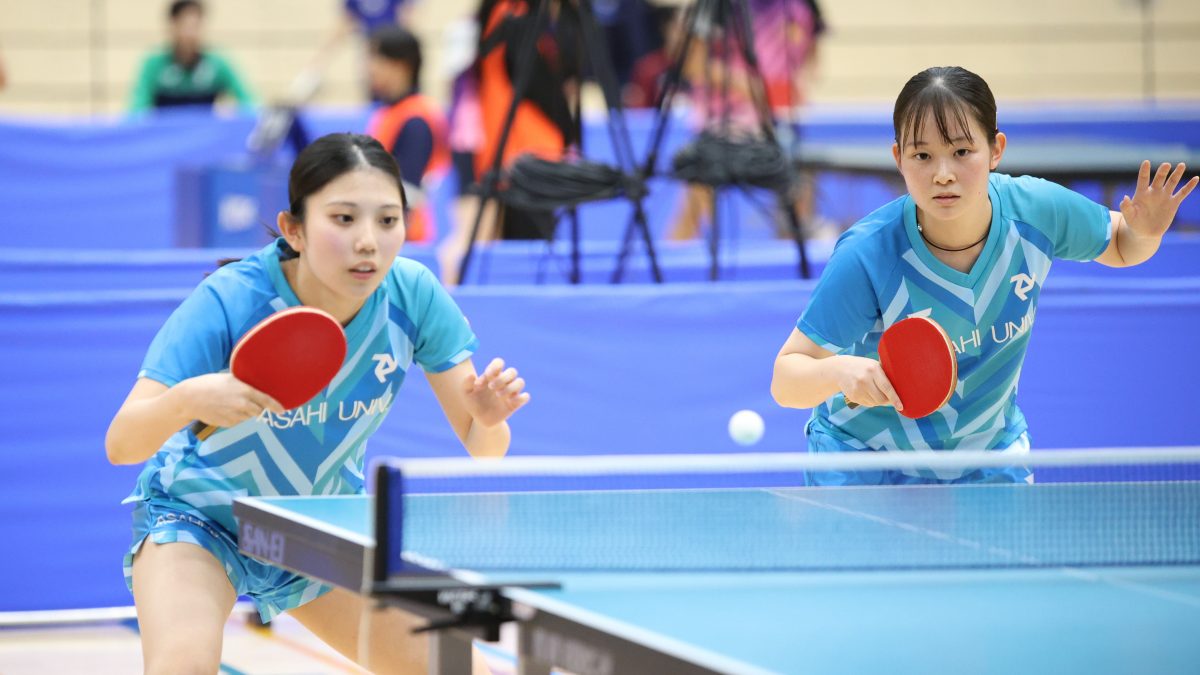 朝日大・宮國悠乃/境野希美ペア、中央大・香取位圭/稲垣幸菜ペアとの激戦制して2回戦突破＜卓球・全日学2025/女子ダブルス2回戦①＞