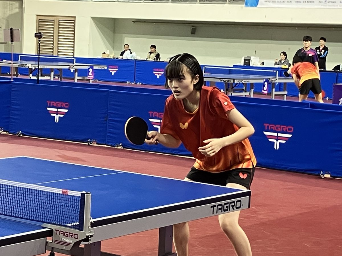 写真：大野紗蘭（希望が丘高等学校）/提供：高体連卓球専門部