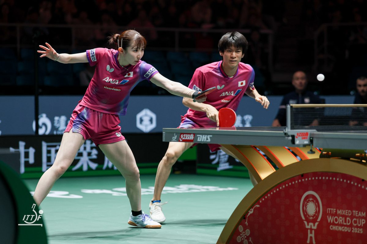 写真：戸上隼輔（井村屋グループ）/早田ひな（日本生命）/提供：ITTFWorld
