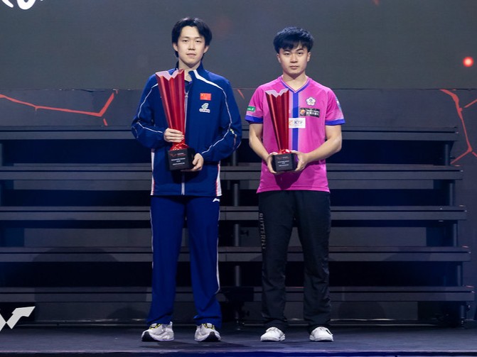 写真：男子シングルス表彰式/提供：WTT