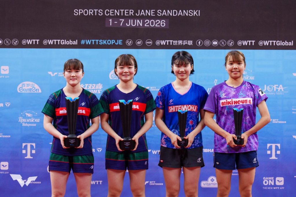 写真：女子ダブルス表彰式/提供：WTT