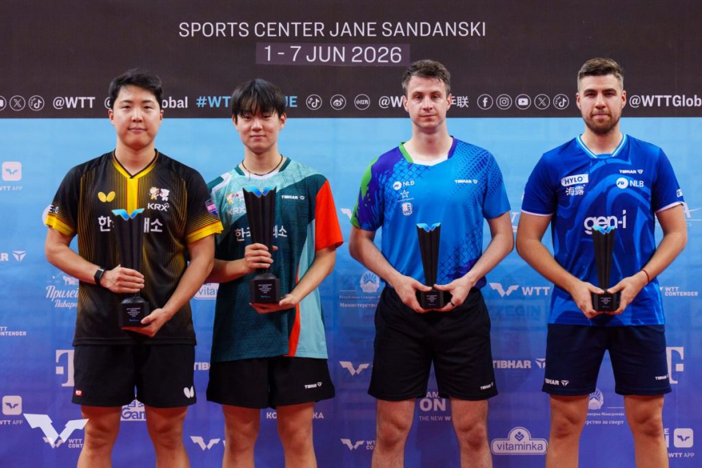 写真：男子ダブルス表彰式/提供：WTT
