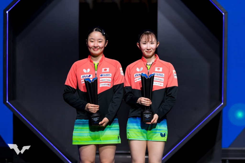 写真：女子ダブルス表彰/提供：WTT