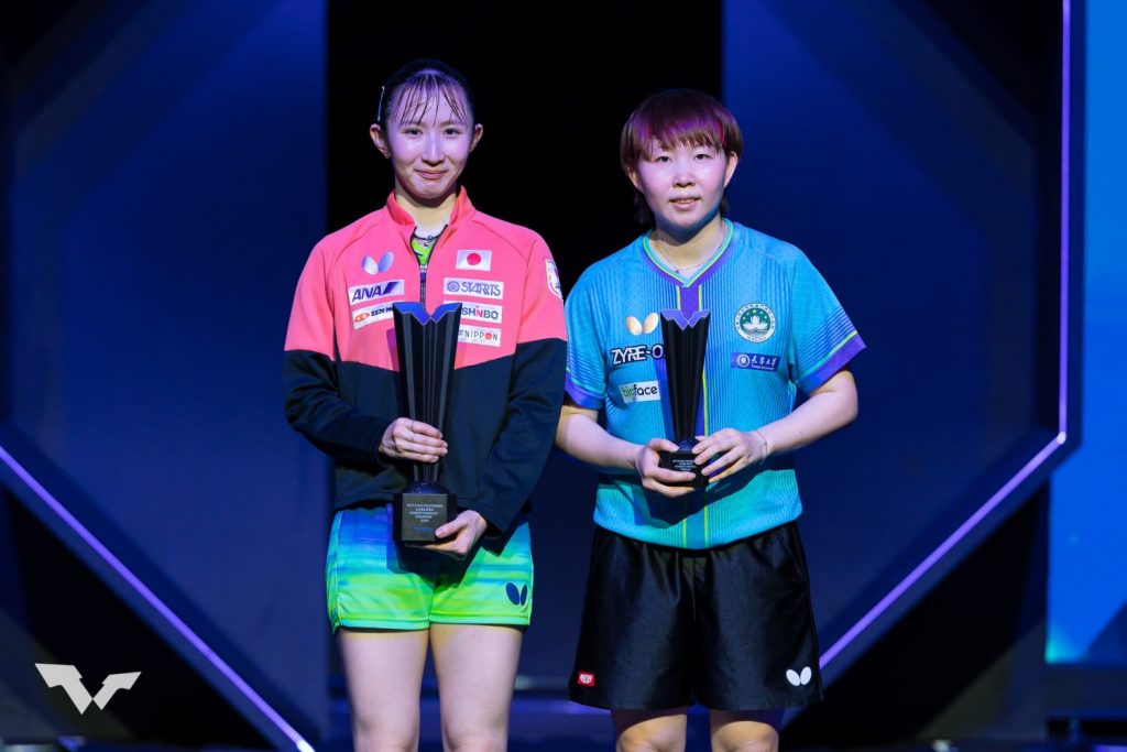 写真：女子シングルス表彰/提供：WTT