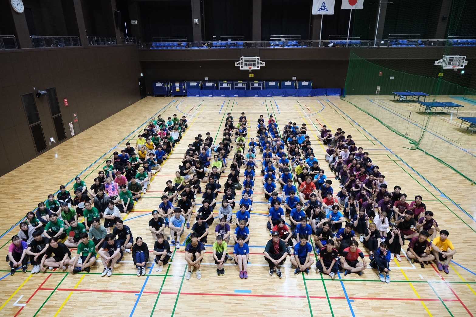 写真:七大戦出場者たち/提供:七大戦卓球部門主管九州大学